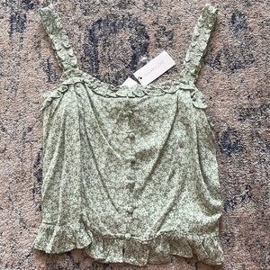 Sugar lips green and white top